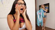 Nerdy young babes prove their style in loud FFM