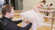 Ballerina babe with curves gets ready for it