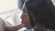 Skinny black girl is happy to take white dick hard