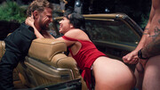 Busty brunette swallows a lot in the end of a remarkable fuck