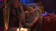 Hot blonde throats the big dick wet and lets it explode on her face