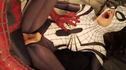 Spider-Man having sex in missionary with Spidergirl