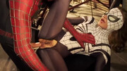 Spider-Man having sex in missionary with Spidergirl