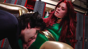 Redhead with a fat bum schlonged in a comic book parody