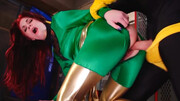 Redhead with a fat bum schlonged in a comic book parody