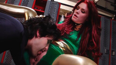 Redhead with a fat bum schlonged in a comic book parody