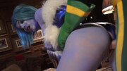 Cosplaying bimbo with a fat ass getting banged from behind