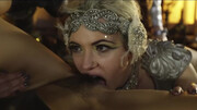 Lesbians lick each other in fantasy oral duo