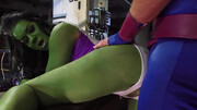 Diana DeVoe getting banged by a super hero in a parody