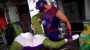 Diana DeVoe getting banged by a super hero in a parody