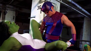 Diana DeVoe getting banged by a super hero in a parody
