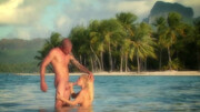 Island action for an inked stud and a nympho blonde