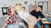 Cute teens with amazing figures are doing it in FMF