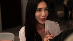 Slim Asian fucks with horny client to close the deal