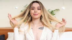 European blonde Karolina Geiman playing with a sex toy