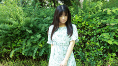 Ringo Fujii acting adorable while posing in the woods
