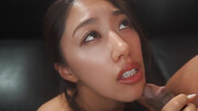 Asian model gets filmed sucking a stiff dick with great lust