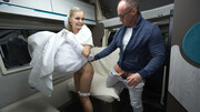 Skinny bride gets fucked by a limo driver and soaked in sperm