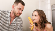 Bella Gray getting both her holes gaped by Toni Bill