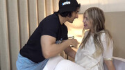 Young blonde is set for her first cam fuck with her best friend's lover