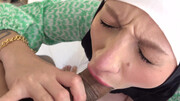 Arab woman with huge naturals sucks dick like a pro