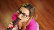 Needy blonde college babe endures black professor's huge cock in every hole