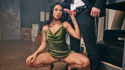 Ebony doll ends gorgeous fuck experience with a sticky facial