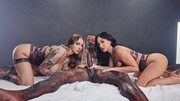 Hot women share BBC in rough threesome until the last drops