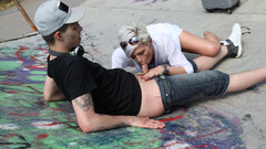 Blonde lady Lora Licious wants to bounce on his dick