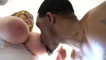 Voluptuous MILF throats black dick wet and lets it damage her fine cunt