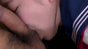 Asian college girl throats the thick dick until the last drops