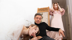 Threesome anal with a bunch of WILD bitches