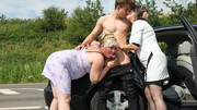 Young lad fucks tight mature ladies by the side of the road