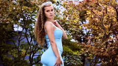 Curly babe with big boobs Jessie Rogers shares best anal on camera