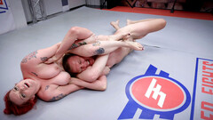 Redheaded girl with big tits wants to dominate too