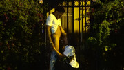 Clothed babe sucks cock in public and swallows the jizz