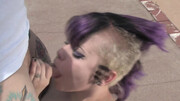 Punk rocker gets fucked poolside in a vintage vid