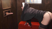 Submissive nun working all the hard dicks at the gloryhole