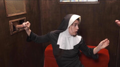 Submissive nun working all the hard dicks at the gloryhole