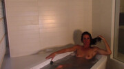 Solo mommy shares strong pussy fingering moments when she's taking a bath